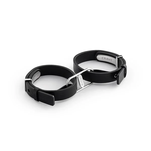 Icon Discreet Bondage Cuffs – Luxury BDSM Bracelet Cuffs Black and Silver