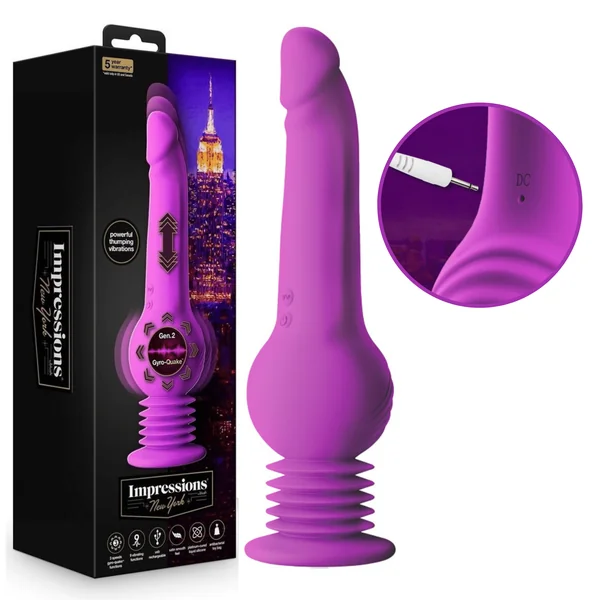 Impressions New York Gyro-Quake Waterproof G-Spot Dildo With Suction Cup Base – Purple