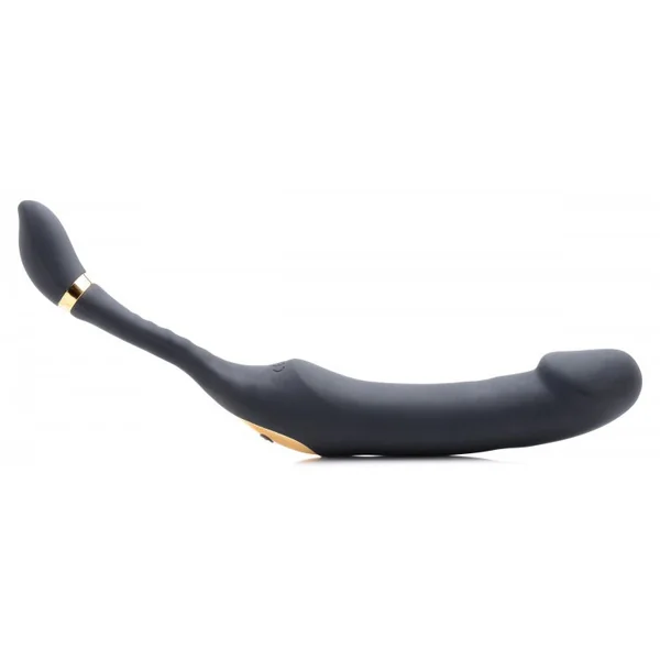 Inmi 10x Pleasure Pose Come Hither Vibe w/Poseable Clit Stimulator - Black