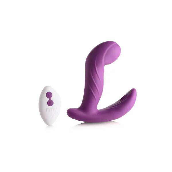 Inmi G-Rocker Come Hither Rechargeable Silicone Vibrator with Remote Control – Purple