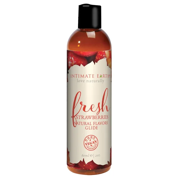Intimate Earth Natural Flavors Glide Lubricant Fresh Strawberries