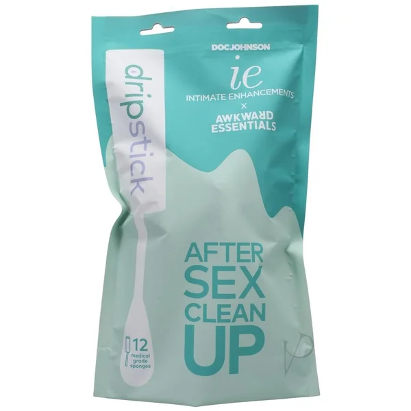 Intimate Enhancements Awkward Essentials Dripstick After Sex Clean Up Sponge 12-Pack