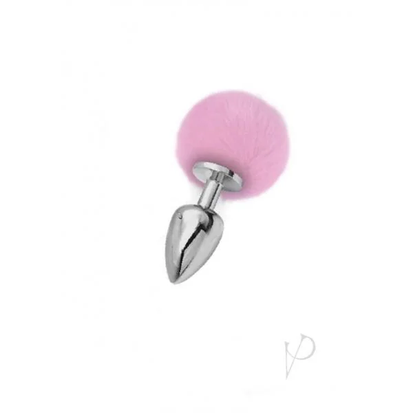 Iris Medium Silver Plug with Pink Pom Pom
