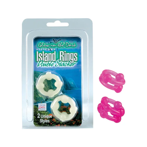 Island Rings Double Stacker Pink 2 Styles