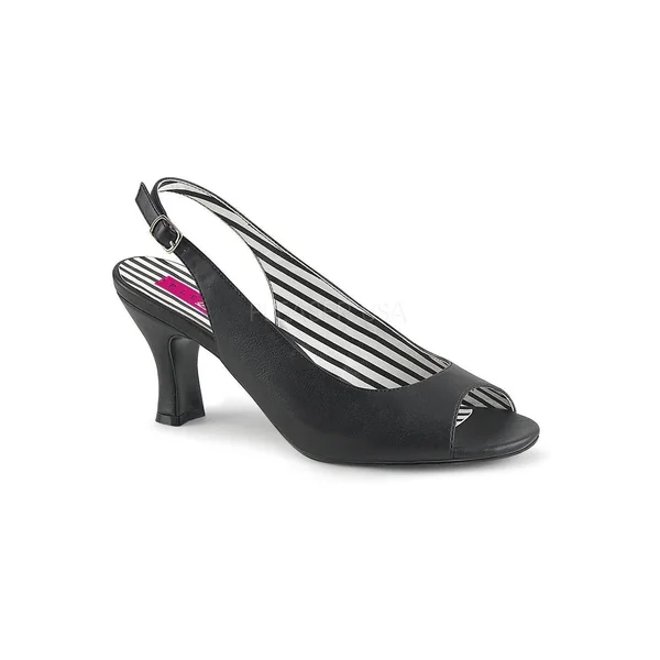 JENNA-02 Pump | Black Faux Leather