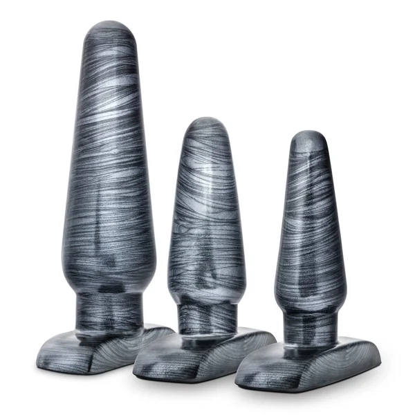 Jet Anal Trainer Butt Plugs For Beginners Kit Carbon Metallic Black
