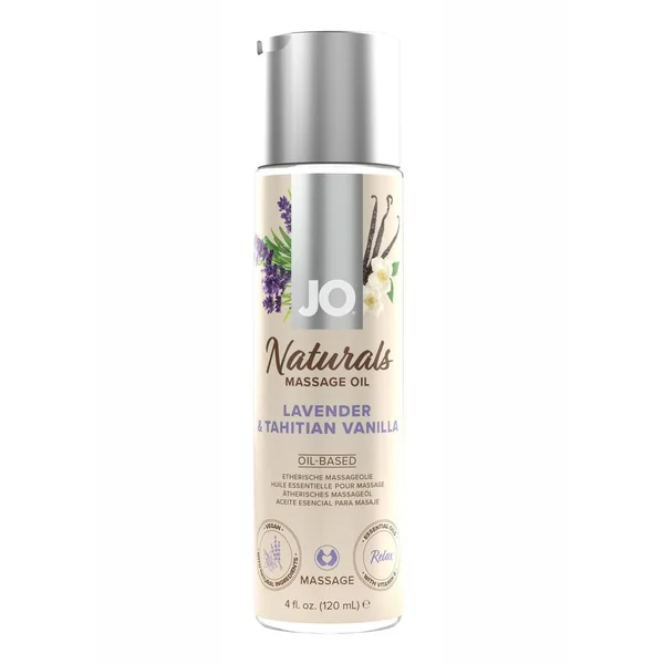 JO Naturals Lavender and Tahitian Vanilla Massage Oil