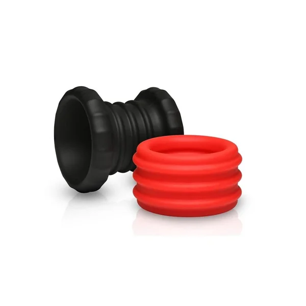 Jock 2-in-1 Silicone Cock Ring – Black/Red