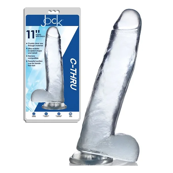 Jock C-Thru 11 Inch Dong With Balls