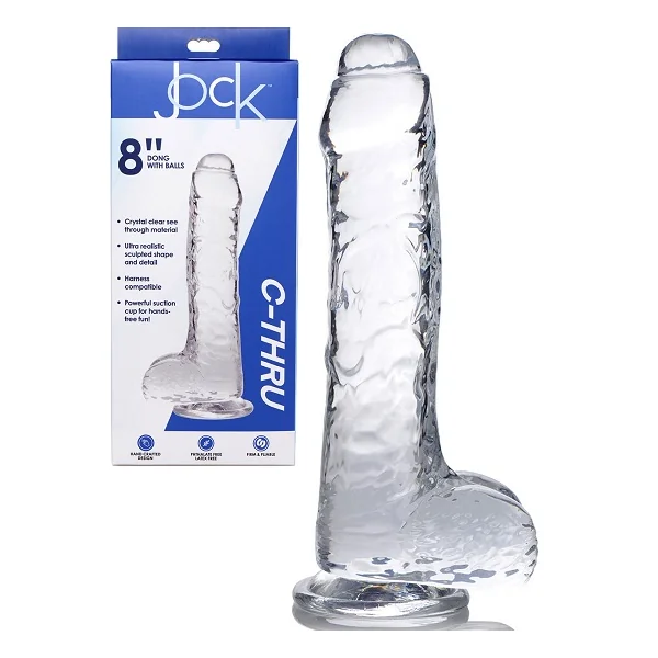 Jock C-Thru Slim 8 Inch Dong With Balls