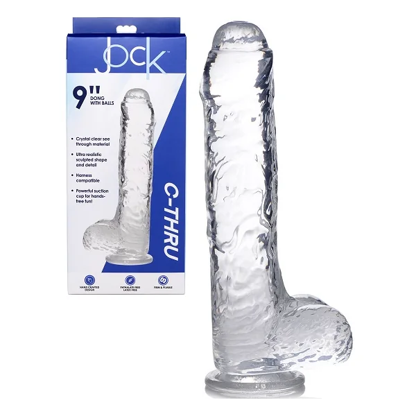 Jock C-Thru Slim 9 Inch Dong With Balls