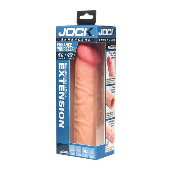 Jock Enhancers Silicone Penis Extension Sleeve 1.5in - Vanilla