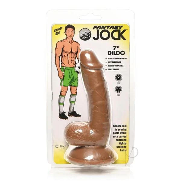 Jock Soccer Sam Dildo with Balls 7in - Caramel
