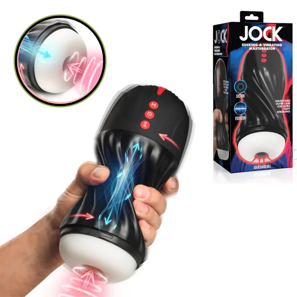 JOCK Sucking and Vibrating Men Masturbator