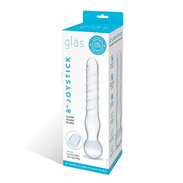 Joystick Textured Glass Dildo