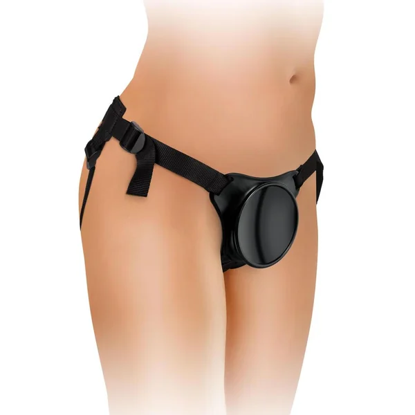 King Cock Beginner`s Silicone Body Dock Strap-on Kit with Dildo 6in – Vanilla/Black