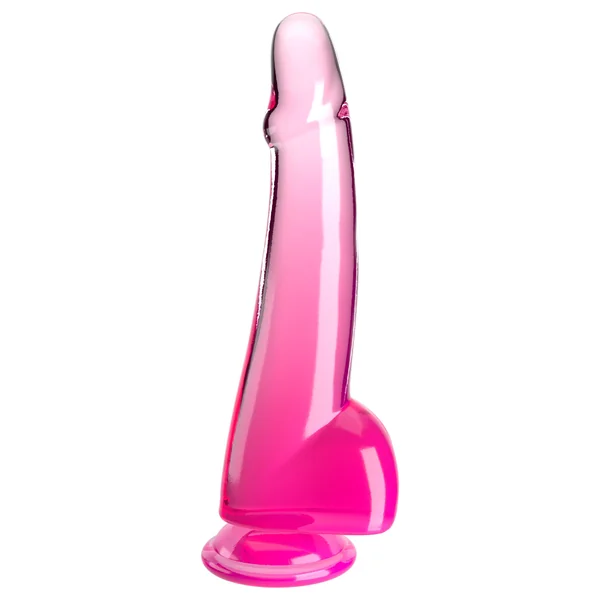 King Cock Clear 10" with Balls - Pink
