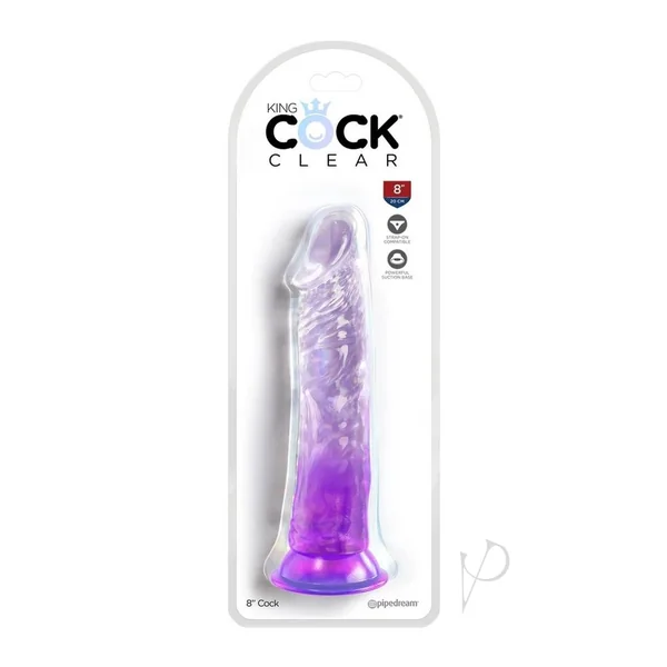 King Cock Clear Dildo 8in - Purple