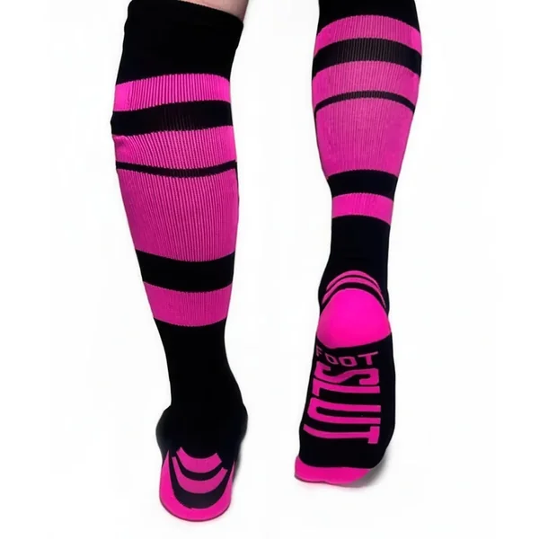 Knee High Socks with Hidden Pockets & Neon Pink