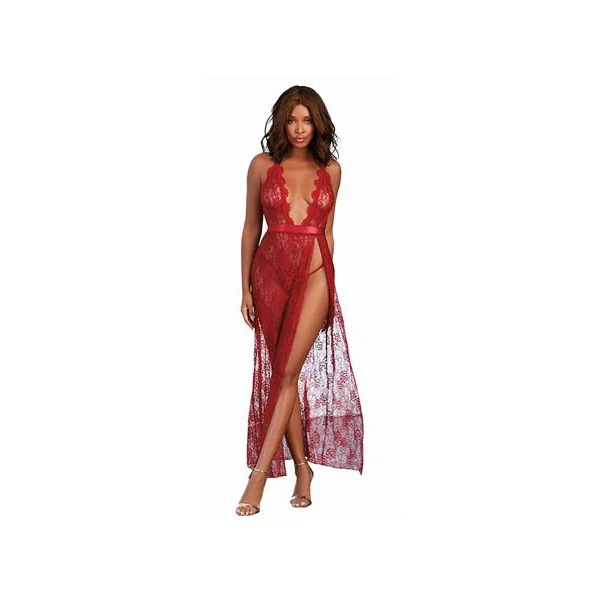 Lace Gown & G-String Garnet XL