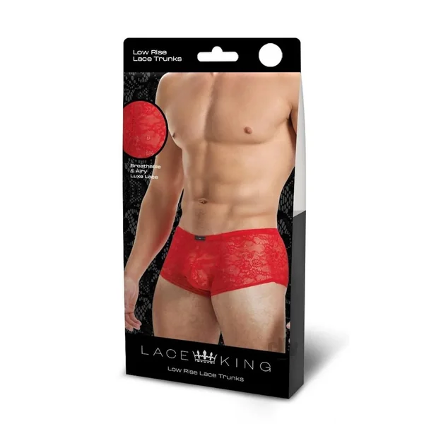 Lace King Lace Boxers S/m Red