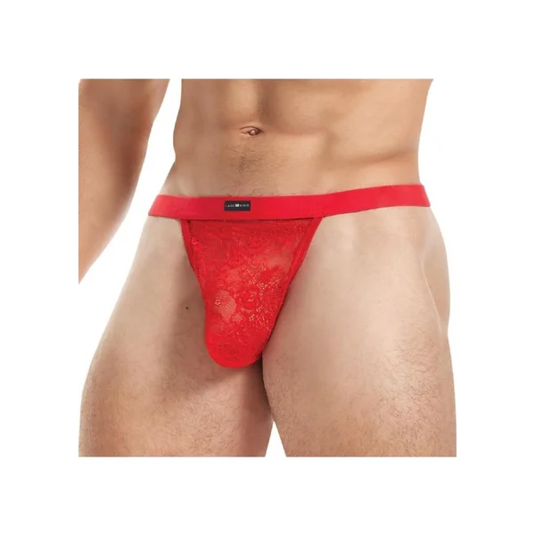 Lace King Lace G-String – Large/XLarge – Red