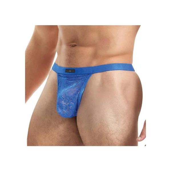 Lace King Lace G-String – Medium/Large – Blue