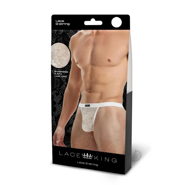 Lace King Lace G-String - Medium/Large - White