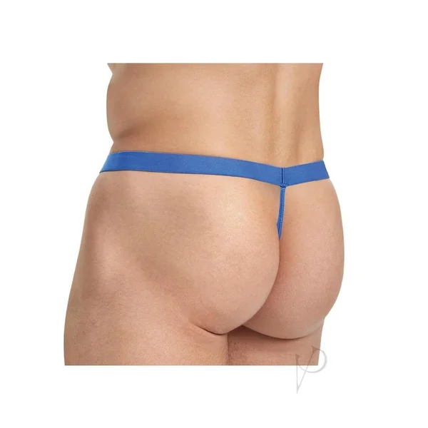 Lace King Lace G-String - Small/Medium - Blue