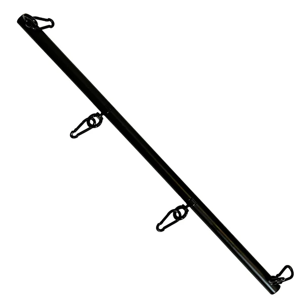 Large Metal Spreader Bar with Four Spring Snap Hooks by Fetish Pleasure Play in Black