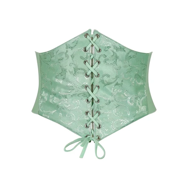 Lavish Mint Green Brocade Corset Belt Cincher