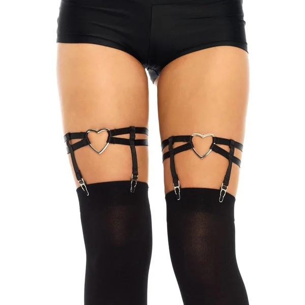 Leg Avenue Dual Strap Elastic Garter Suspender with Heart