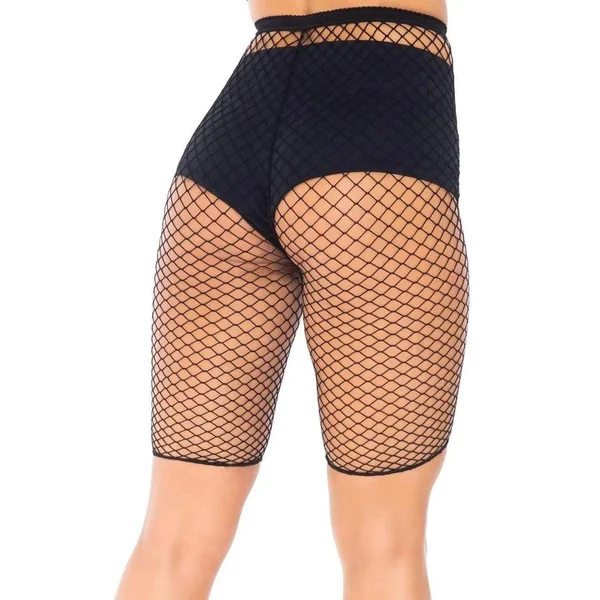 Leg Avenue Industrial Net Biker Shorts – OS – Black