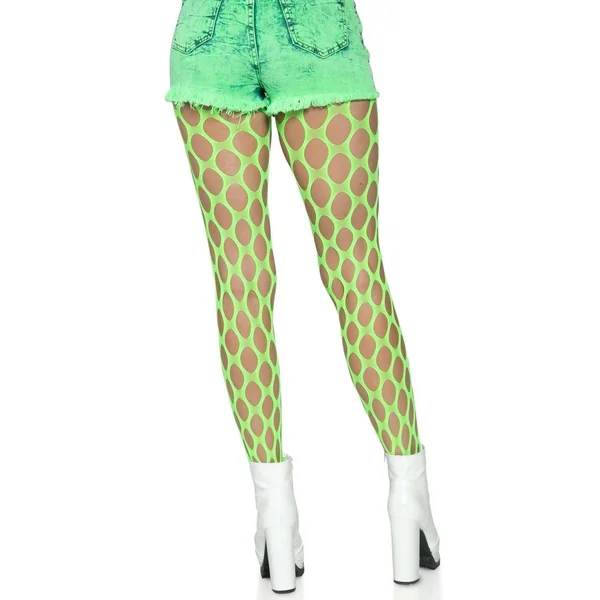 Leg Avenue Jumbo Pothole Net Tights – O/S – Neon Green