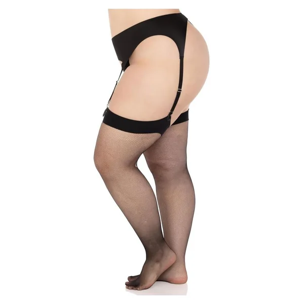Leg Avenue Micro Net Spandex Stockings – 1X/2X – Black