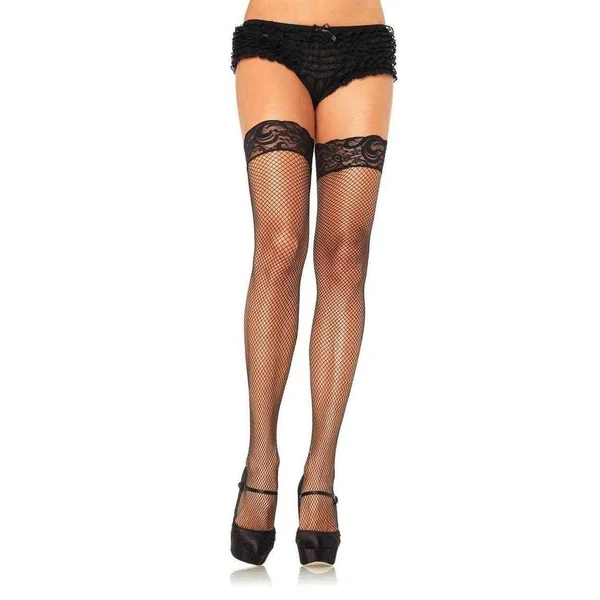 Leg Avenue Stay Up Fishnet Lace Top Thigh High
