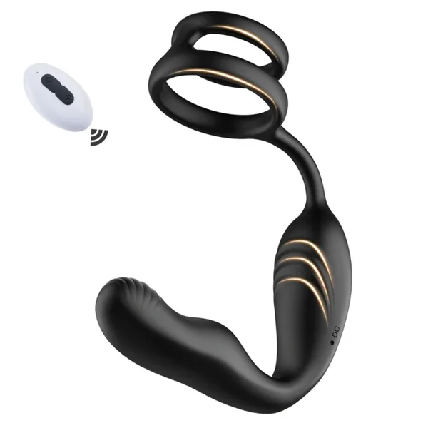 Leonard-360° Rotating Vibrating Wearable Prostate Massager with Dual Cock Ring