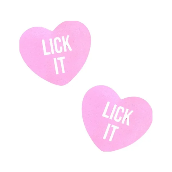 Lick It Love Heart Pasties for Raves Parties and Intimate Moments