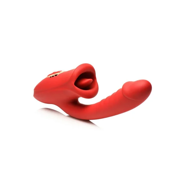 Lickgasm Deep Kiss Kissing Rechargeable Silicone Rabbit Vibrator – Red