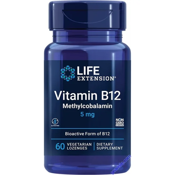Life Extension Vitamin B12 Methylcobalamin 5mg 60 Vegetarian Lozenges