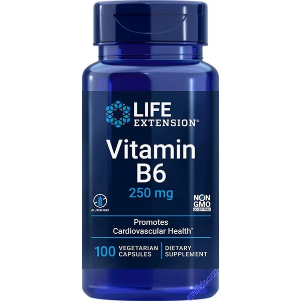 Life Extension Vitamin B6 250mg 100 Gluten Free Vegetarian Caps