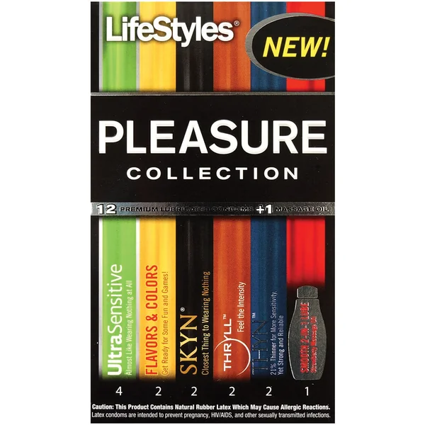 Lifestyles Pleasure Condoms Collection (Box of 12 + 1)