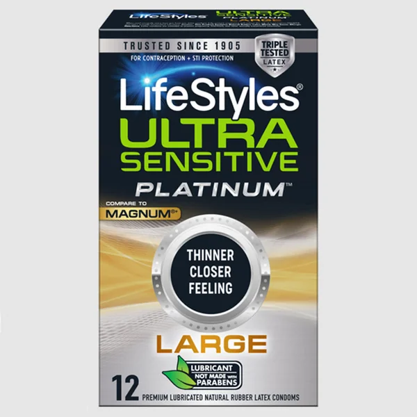 LifeStyles Ultra Sensitive Platinum Large Condoms