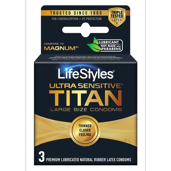 Lifestyles Ultra Sensitive Titan Condoms 3pk