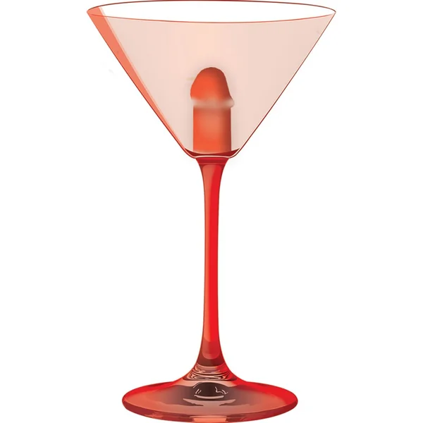 Light Up Martini Weenie Glass Red Bachelorette Party Supplies