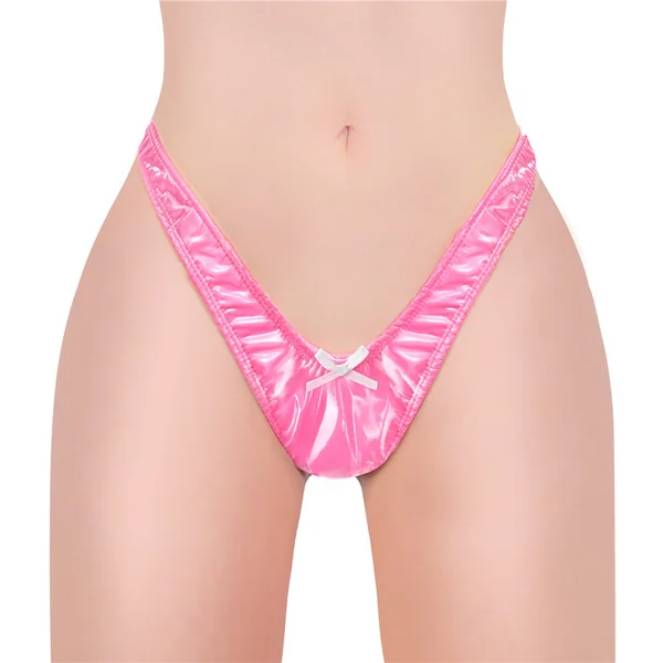 Little Secret Faux Leather Thong Tucking Gaff Panties