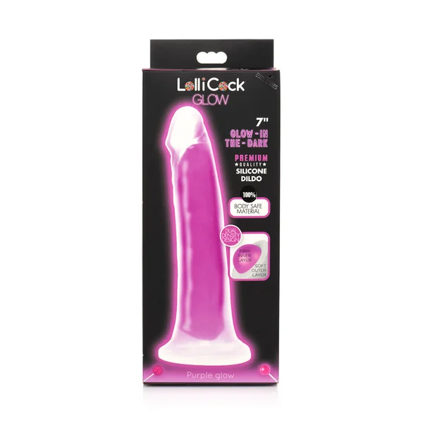 Lollicock Glow-in-the-Dark 7 inches Silicone Dildo Purple