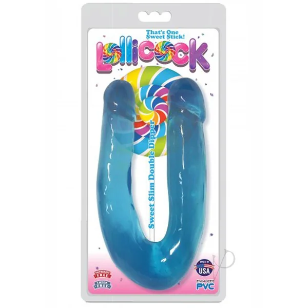 Lollicock Sweet Slim Double Dipper Double Dildo - Berry