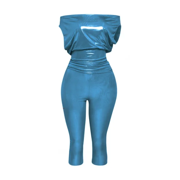 Lose Fit Shimmer Top And Capri Set