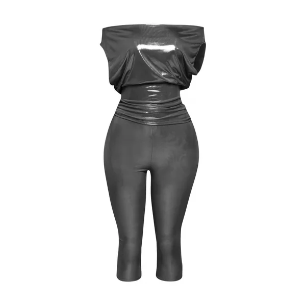 Lose Fit Shimmer Top And Capri Set